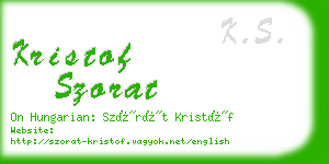 kristof szorat business card